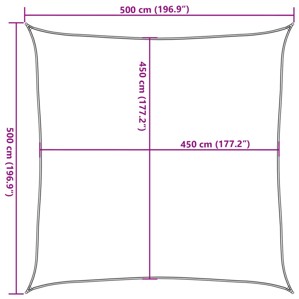 Vela Parasole 160 g/m² Verde Scuro 5x5 m in HDPE | homemem39