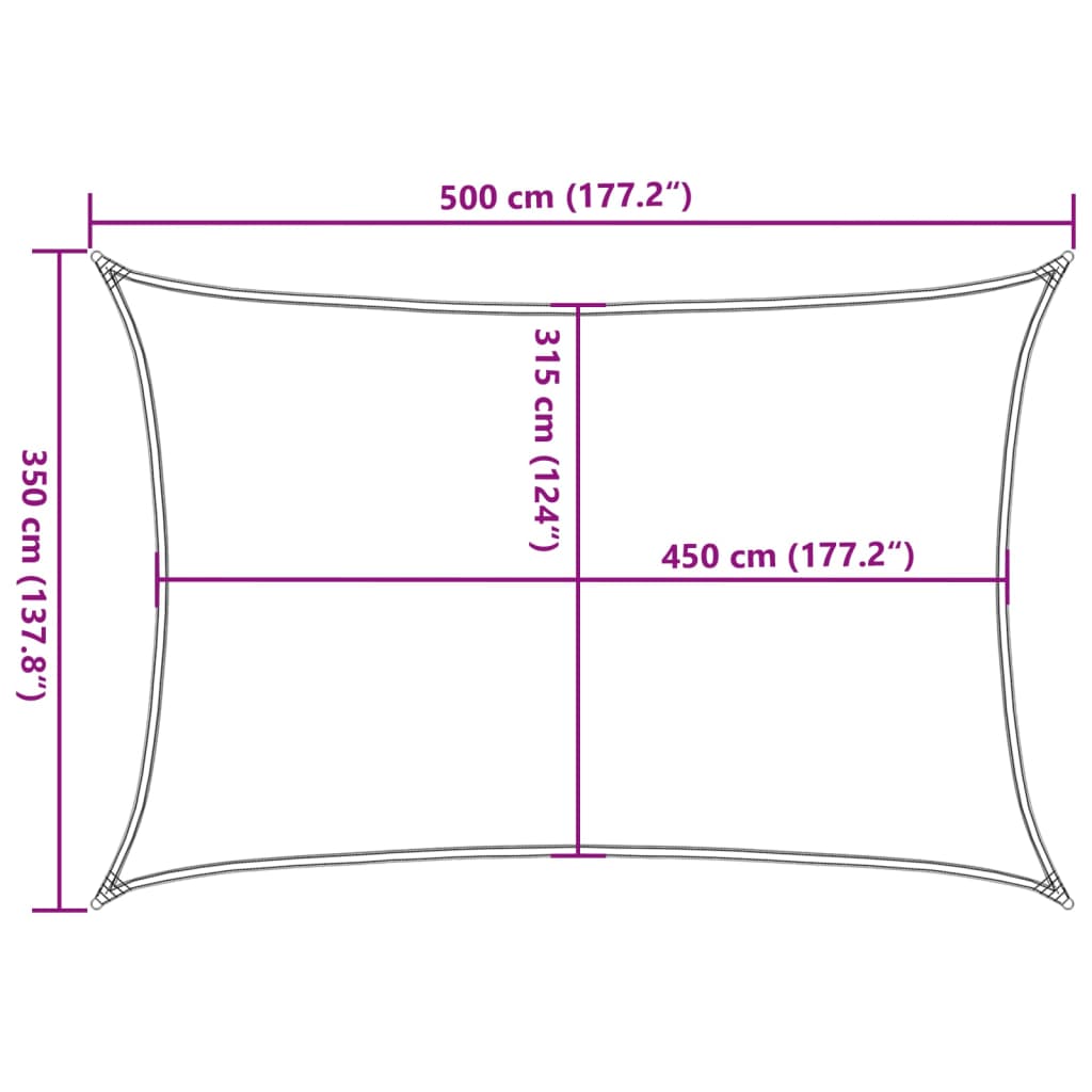 Vela Parasole 160 g/m² Verde Scuro 3,5x5 m in HDPE | homemem39