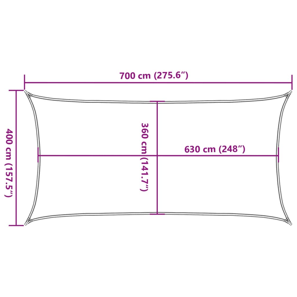 Vela Parasole 160 g/m² Verde Scuro 4x7 m in HDPE | homemem39