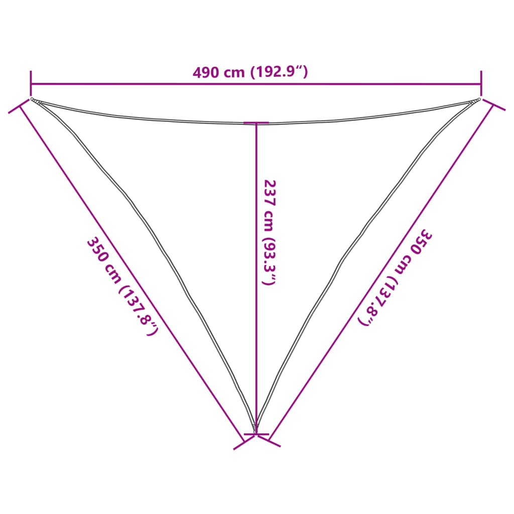 Vela Parasole 160 g/m² Verde Scuro 3,5x3,5x4,9 m in HDPE - homemem39