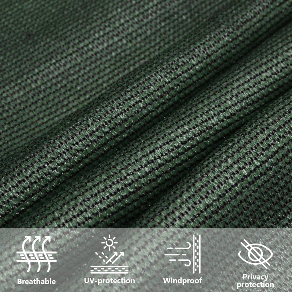 Vela Parasole 160 g/m² Verde Scuro 3,5x3,5x4,9 m in HDPE - homemem39