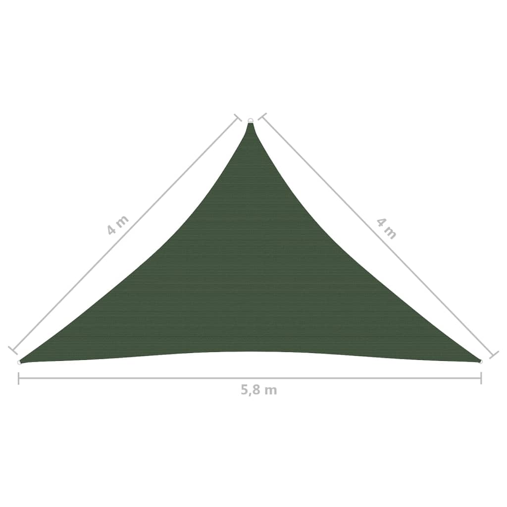 Vela Parasole 160 g/m² Verde Scuro 4x4x5,8 m in HDPE - homemem39