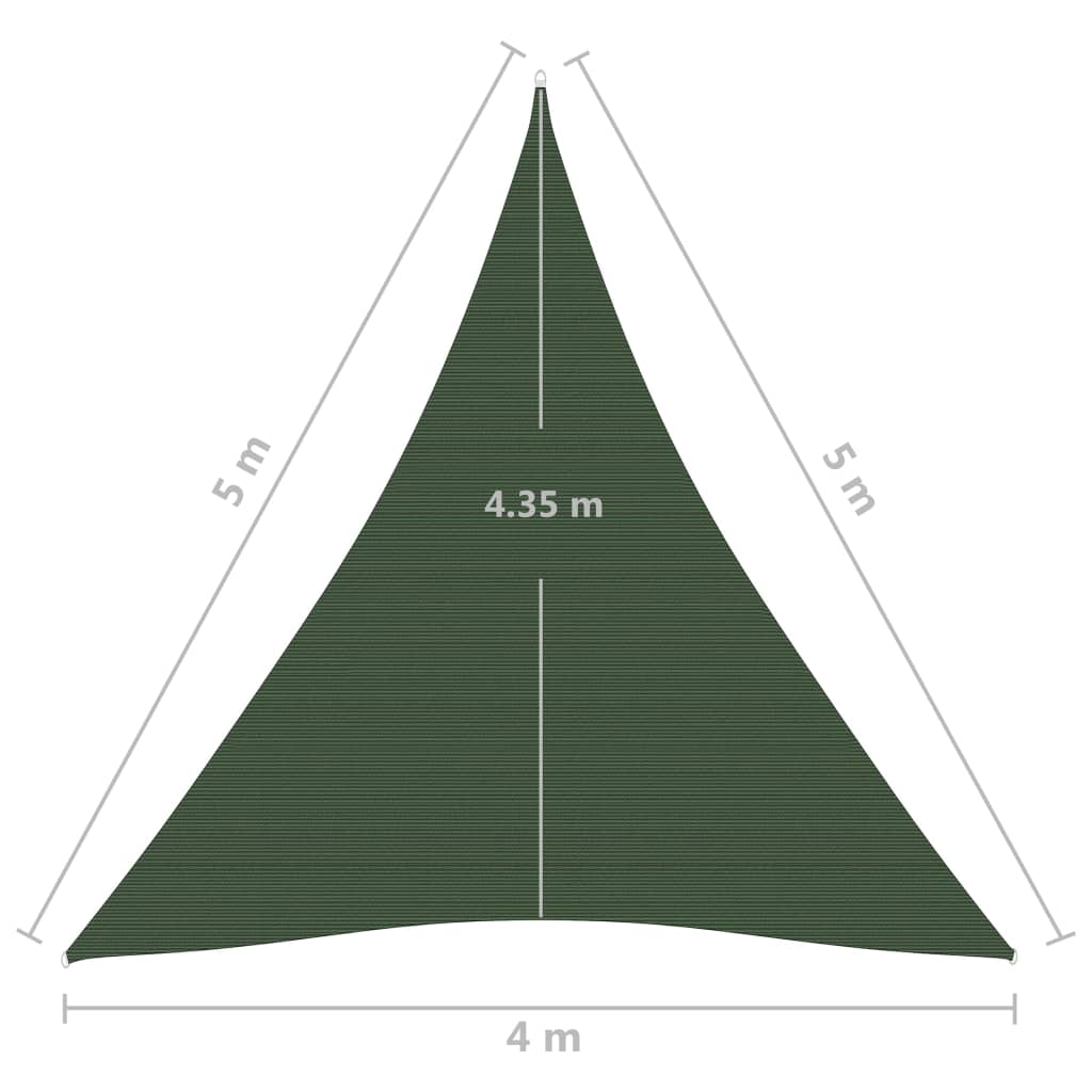 Vela Parasole 160 g/m² Verde Scuro 4x5x5 m in HDPE - homemem39