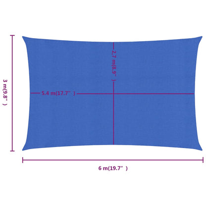 Vela Parasole 160 g/m² Rettangolare Blu 3x6 m in HDPE - homemem39