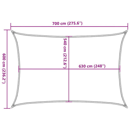 Vela Parasole 160 g/m² Rettangolare Blu 6x7 m in HDPE