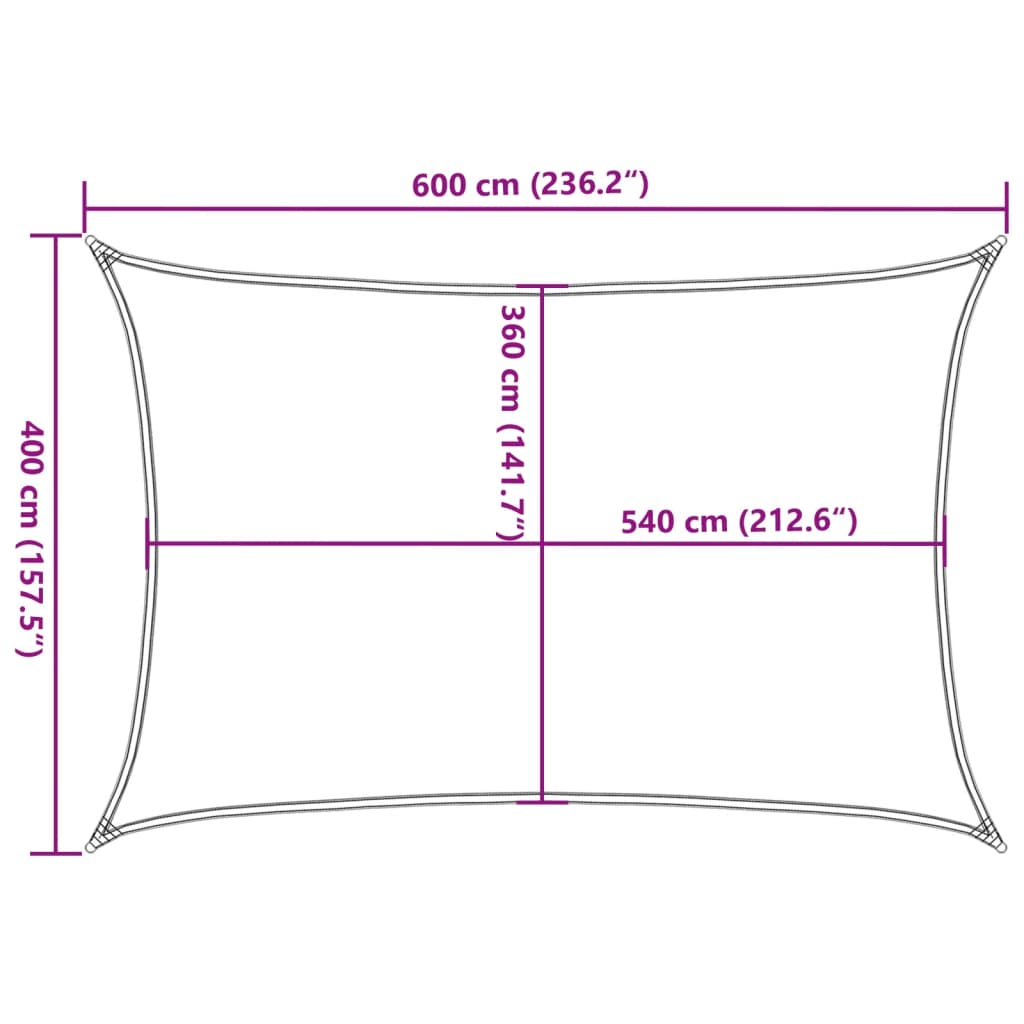 Vela Parasole 160 g/m² Rettangolare Giallo 4x6 m in HDPE - homemem39