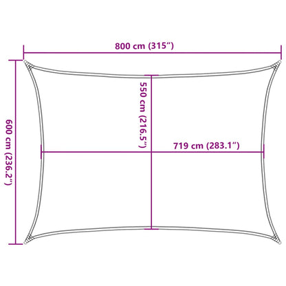 Vela Parasole 160 g/m² Rettangolare Giallo 6x8 m in HDPE - homemem39