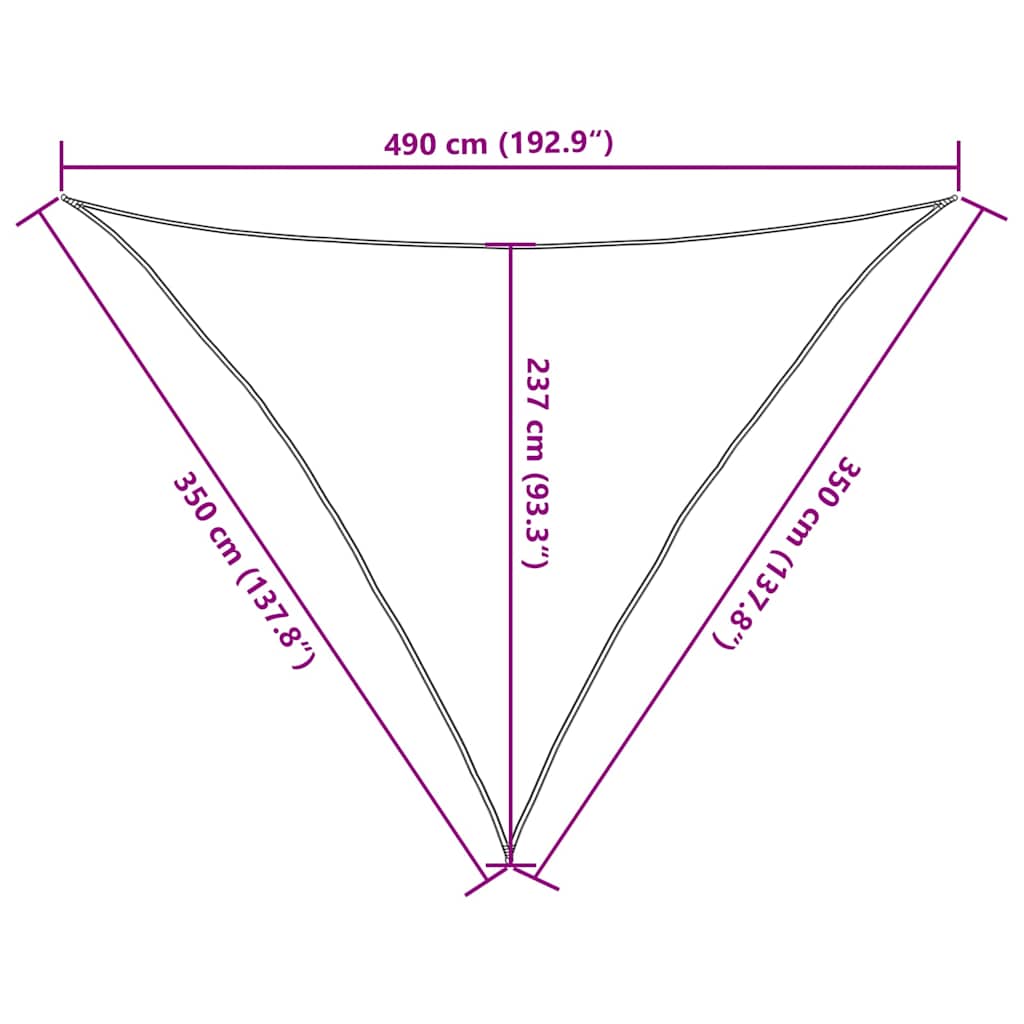 Vela Parasole 160 g/m² Gialla 3,5x3,5x4,9 m in HDPE