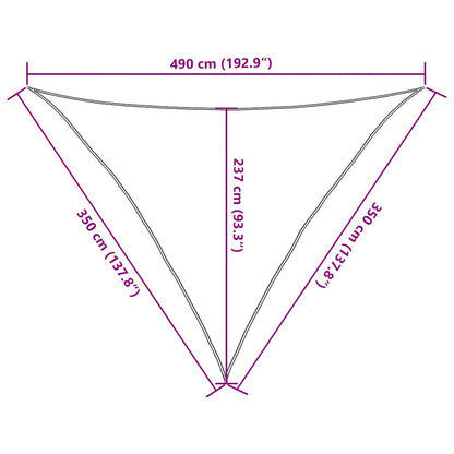 Vela Parasole 160 g/m² Gialla 3,5x3,5x4,9 m in HDPE