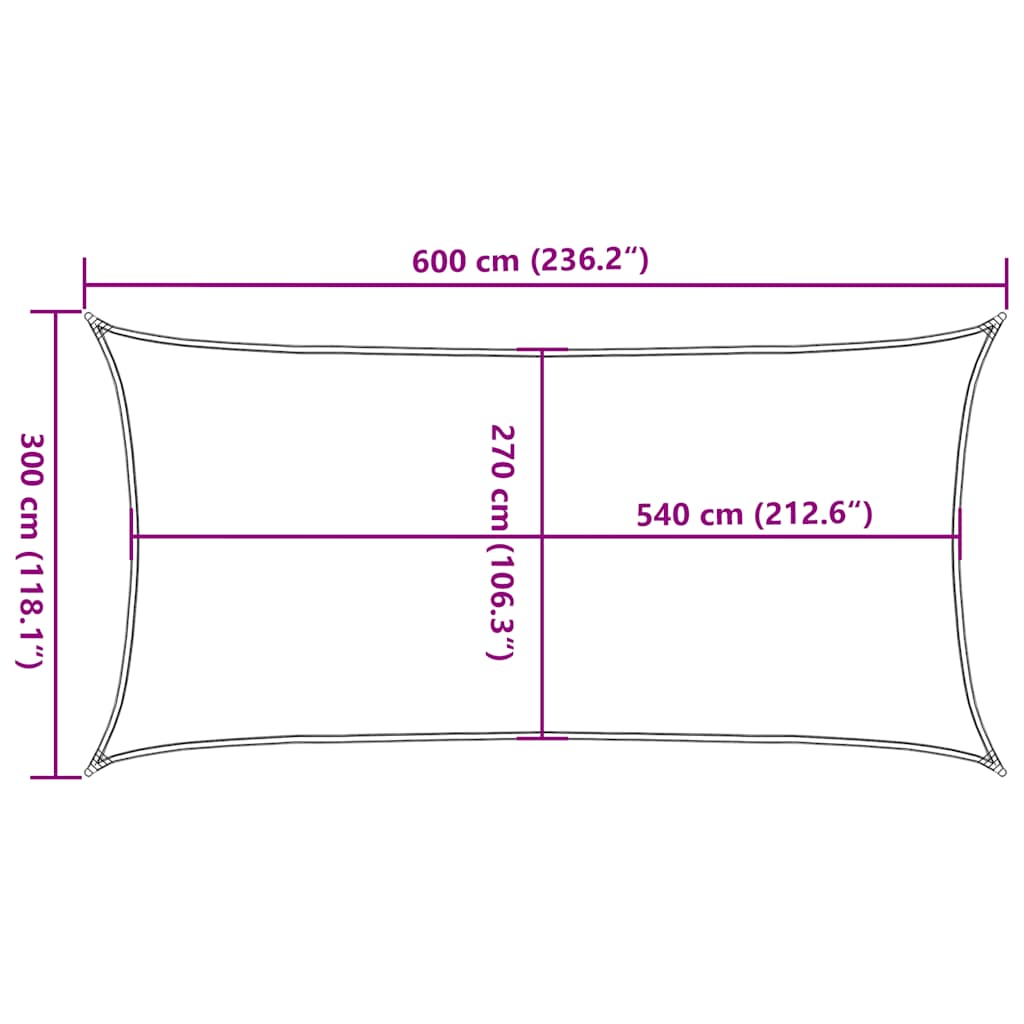 Vela Parasole 160 g/m² Rossa 3x6 m in HDPE | homemem39
