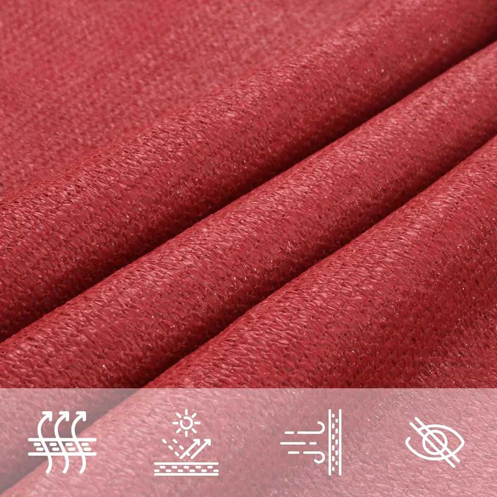 Vela Parasole 160 g/m² Rossa 3,5x3,5x4,9 m in HDPE - homemem39