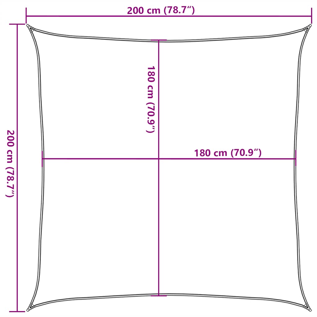 Vela Parasole 160 g/m² Arancione 2x2 m in HDPE | homemem39