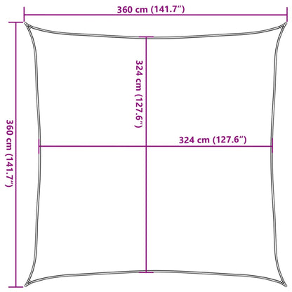 Vela Parasole 160 g/m² Arancione 3,6x3,6 m in HDPE - homemem39