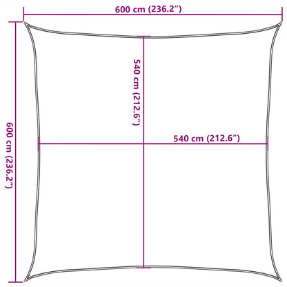 Vela Parasole 160 g/m² Quadrata Arancione 6x6 m in HDPE