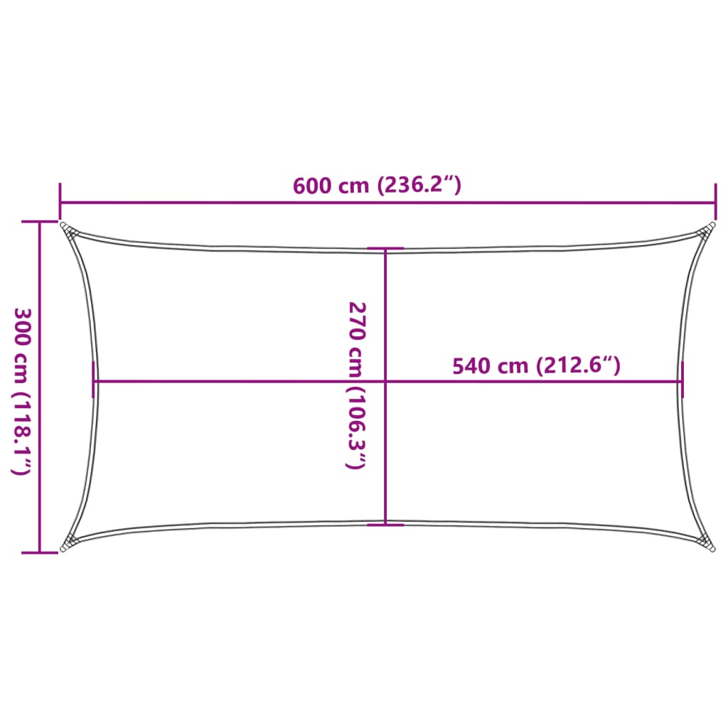 Vela Parasole 160 g/m² Rettangolare Arancione 3x6 m in HDPE - homemem39