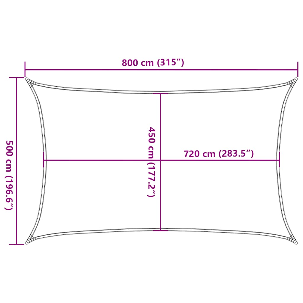 Vela Parasole 160 g/m² Rettangolare Arancione 5x8 m in HDPE