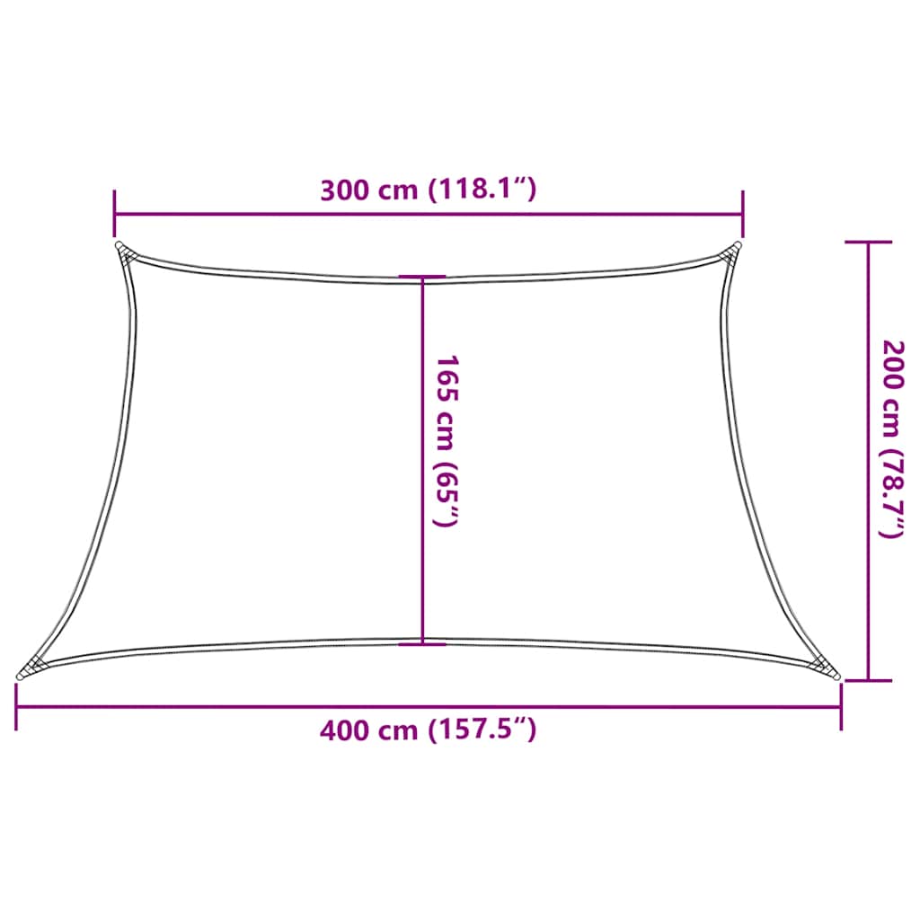 Vela Parasole 160 g/m² Trapezio Arancione 3/4x2 m in HDPE | homemem39