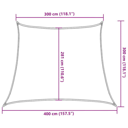 Vela Parasole 160 g/m² Trapezio Arancione 3/4x3 m in HDPE