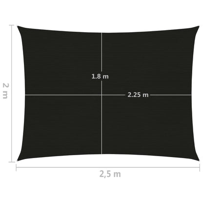 Vela Parasole 160 g/m² Nera 2x2,5 m in HDPE - homemem39