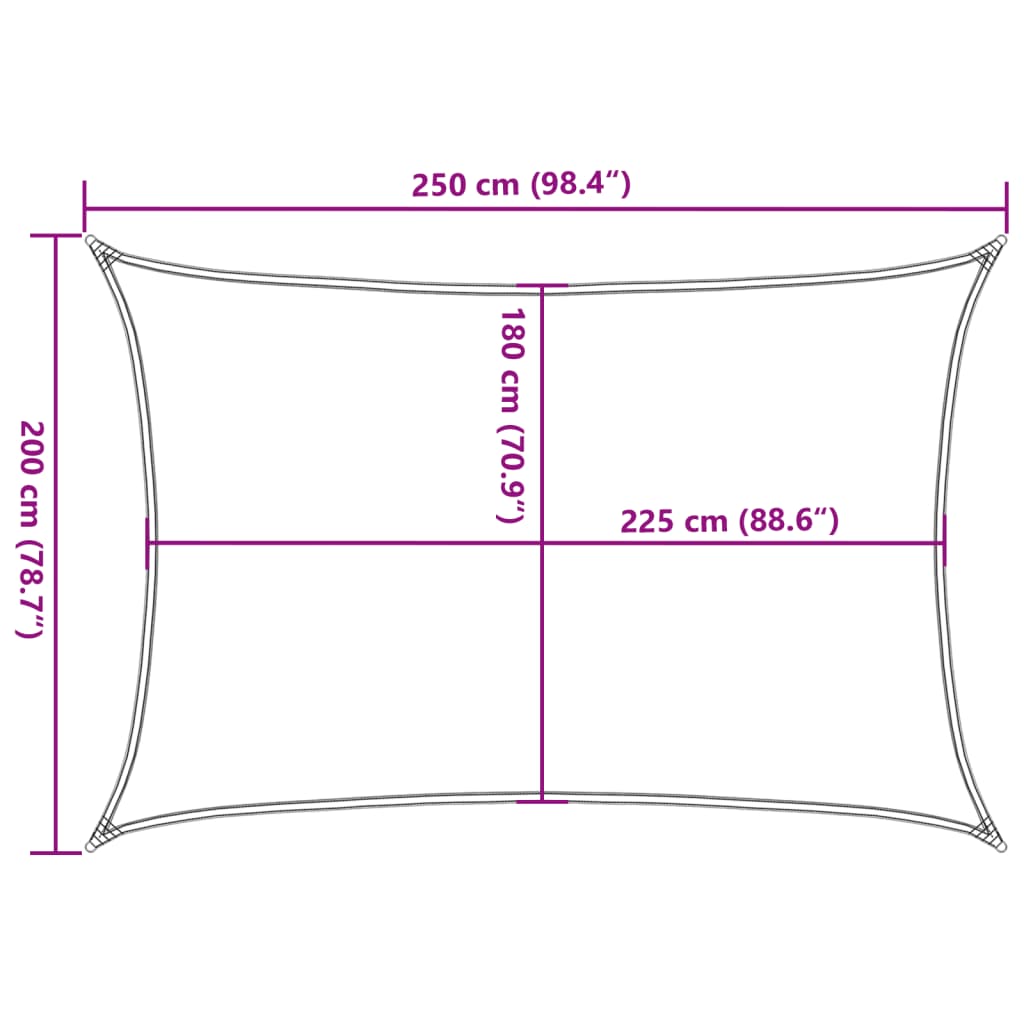 Vela Parasole 160 g/m² Nera 2x2,5 m in HDPE - homemem39