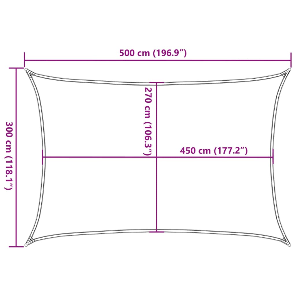 Vela Parasole 160 g/m² Nera 3x5 m in HDPE - homemem39