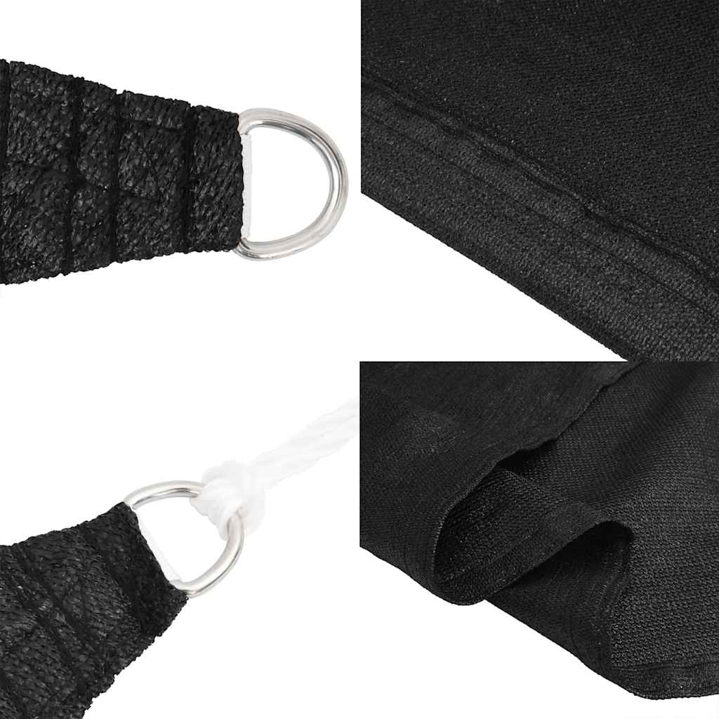 Vela Parasole 160 g/m² Triangolare Nero 4x5x5 m in HDPE | homemem39