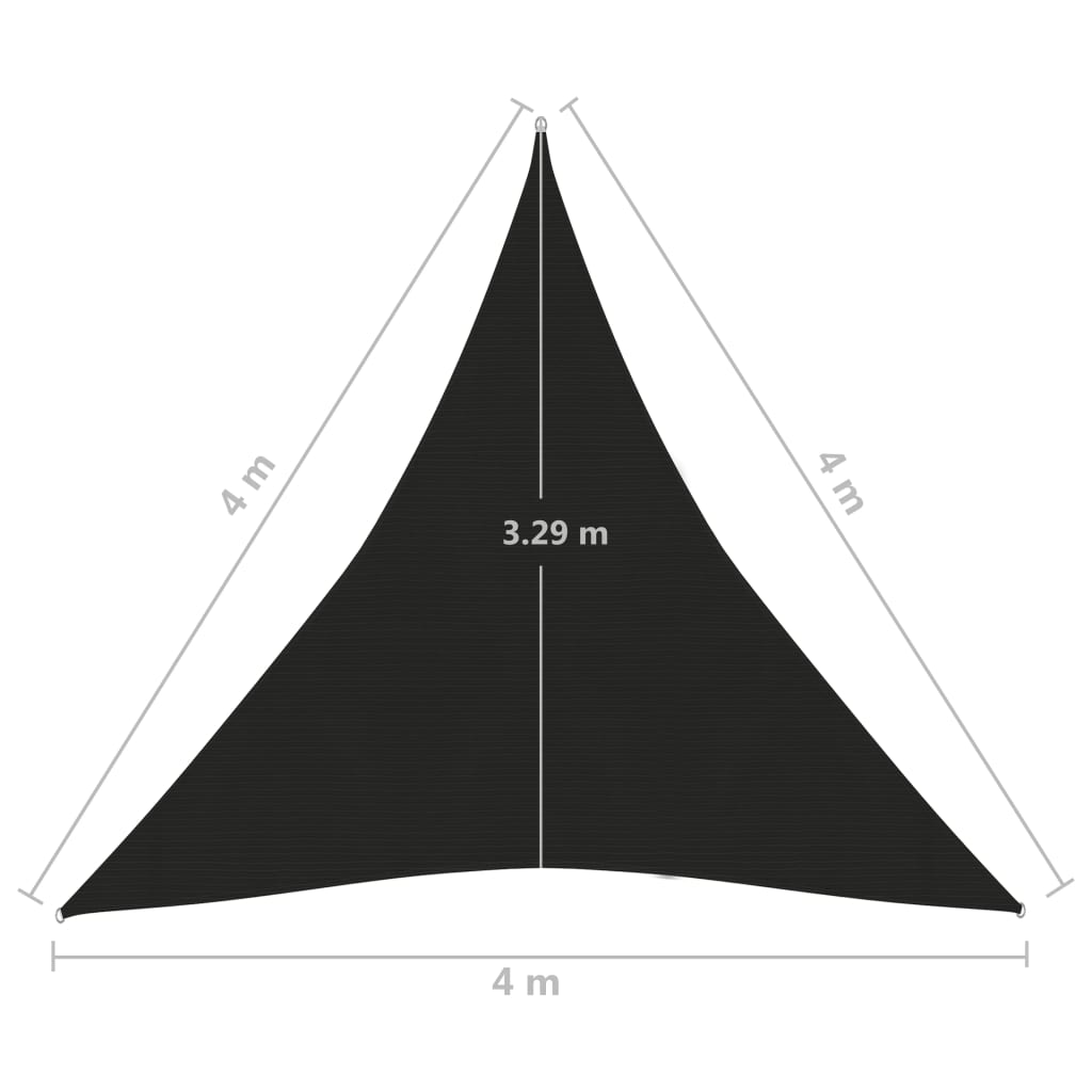 Vela Parasole 160 g/m² Nera 4x4x4 m in HDPE - homemem39