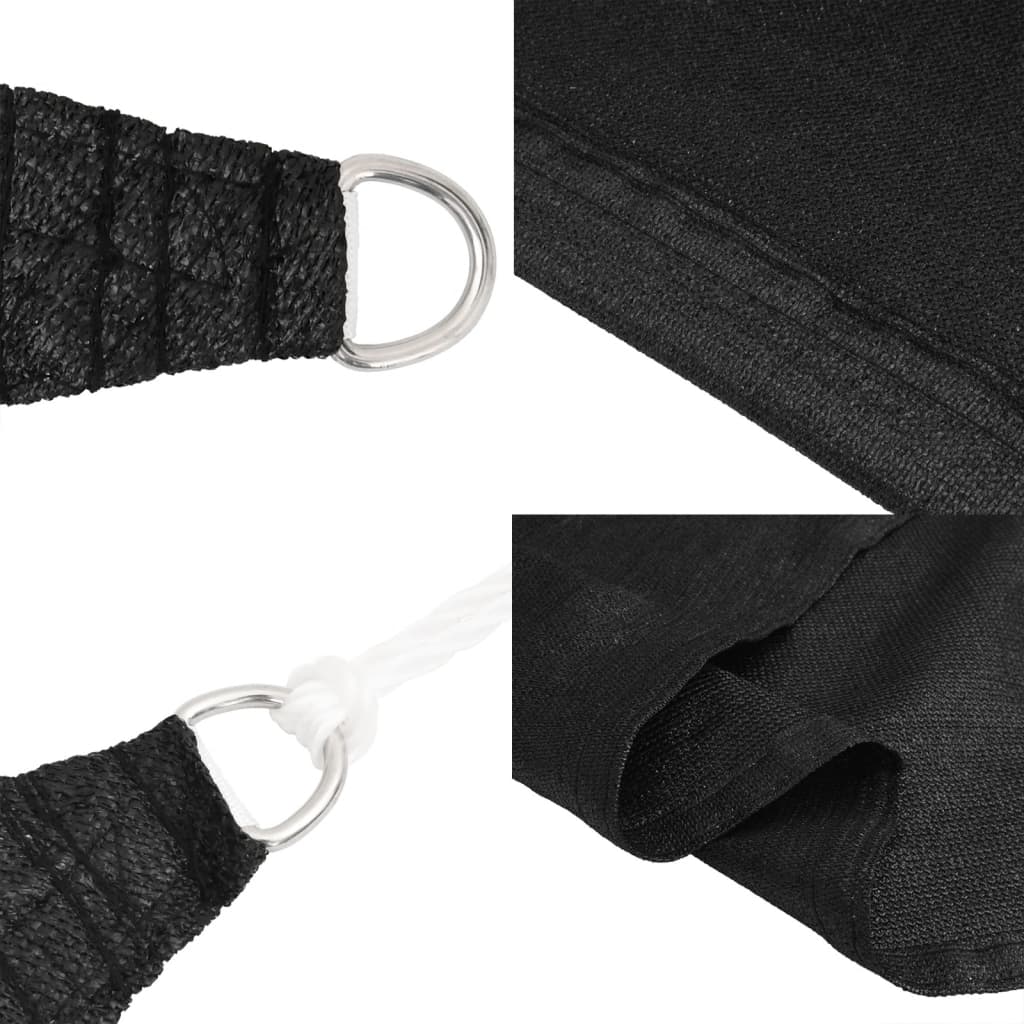 Sunshade Sail 160 g/m² Black 4x4x5.8 m in HDPE