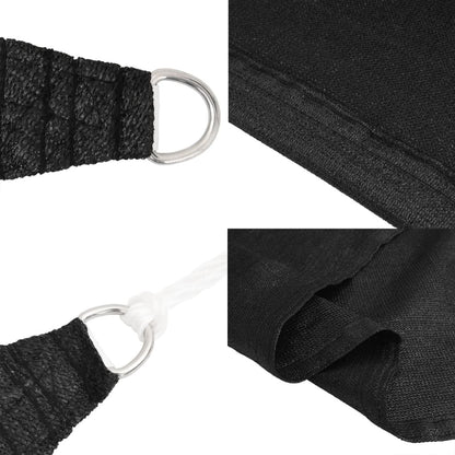 Sunshade Sail 160 g/m² Black 4x4x5.8 m in HDPE