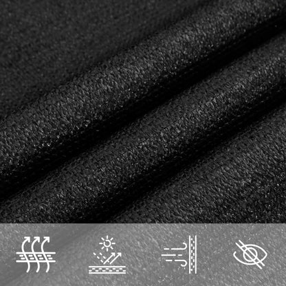 Sunshade Sail 160 g/m² Black 4x4x5.8 m in HDPE