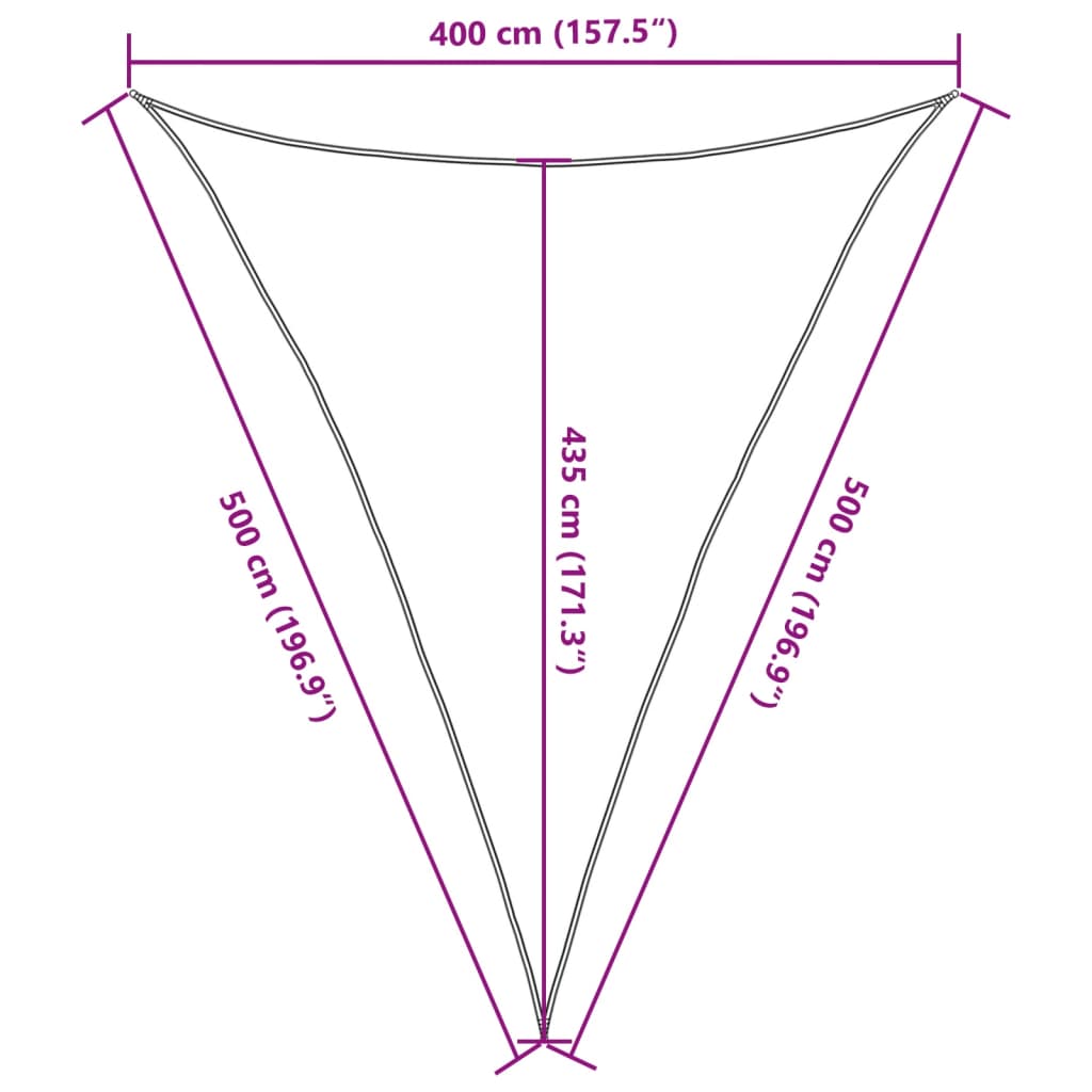 Vela Parasole 160 g/m² Nera 4x5x5 m in HDPE - homemem39