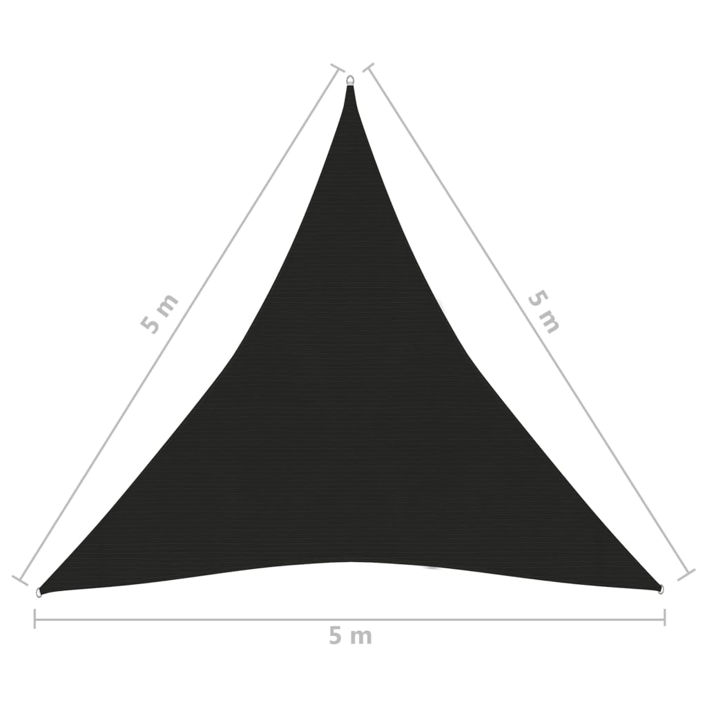 Vela Parasole 160 g/m² Nera 5x5x5 m in HDPE - homemem39