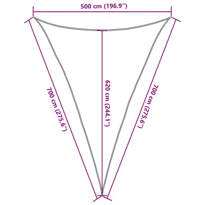 Vela Parasole 160 g/m² Triangolare Nero 5x7x7 m in HDPE | homemem39