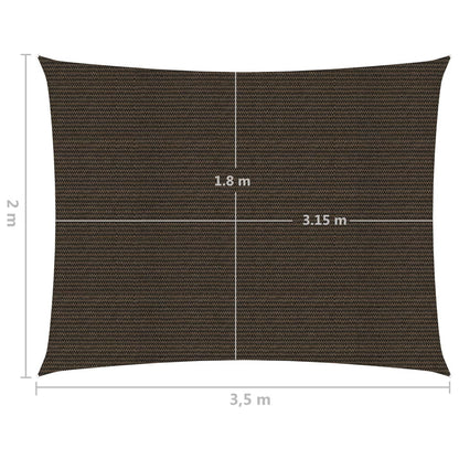 Vela Parasole 160 g/m² Marrone 2x3,5 m in HDPE - homemem39