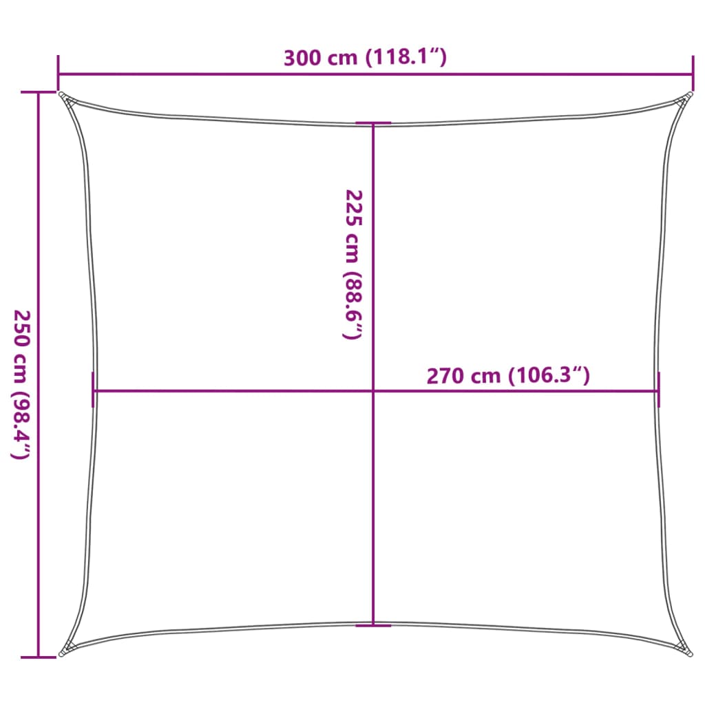 Vela Parasole 160 g/m² Marrone 2,5x3 m in HDPE - homemem39