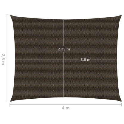 Vela Parasole 160 g/m² Marrone 2,5x4 m in HDPE - homemem39