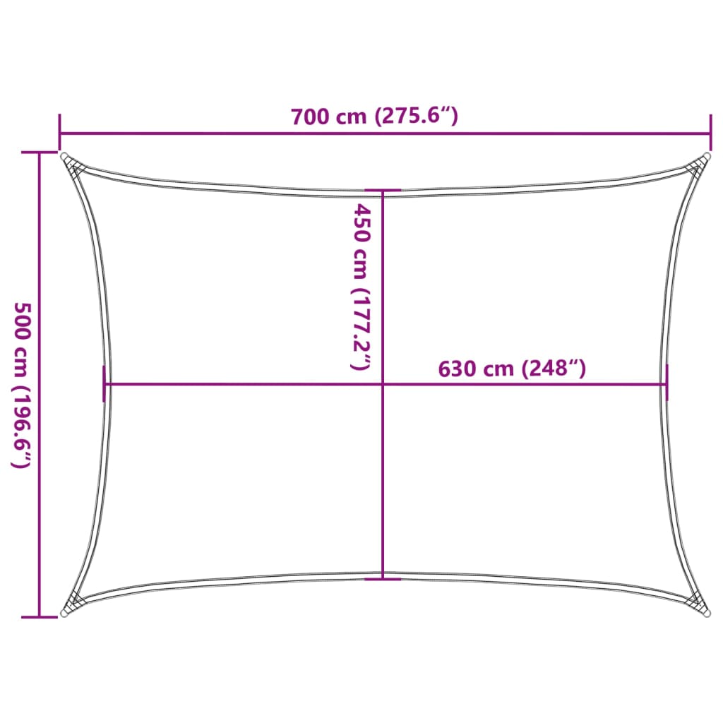 Vela Parasole 160 g/m² Marrone 5x7 m in HDPE - homemem39