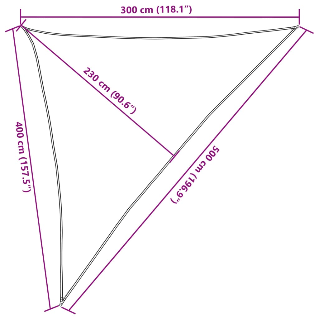 Vela Parasole 160 g/m² Marrone 3x4x5 m in HDPE