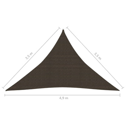 Vela Parasole 160 g/m² Marrone 3,5x3,5x4,9 m in HDPE - homemem39