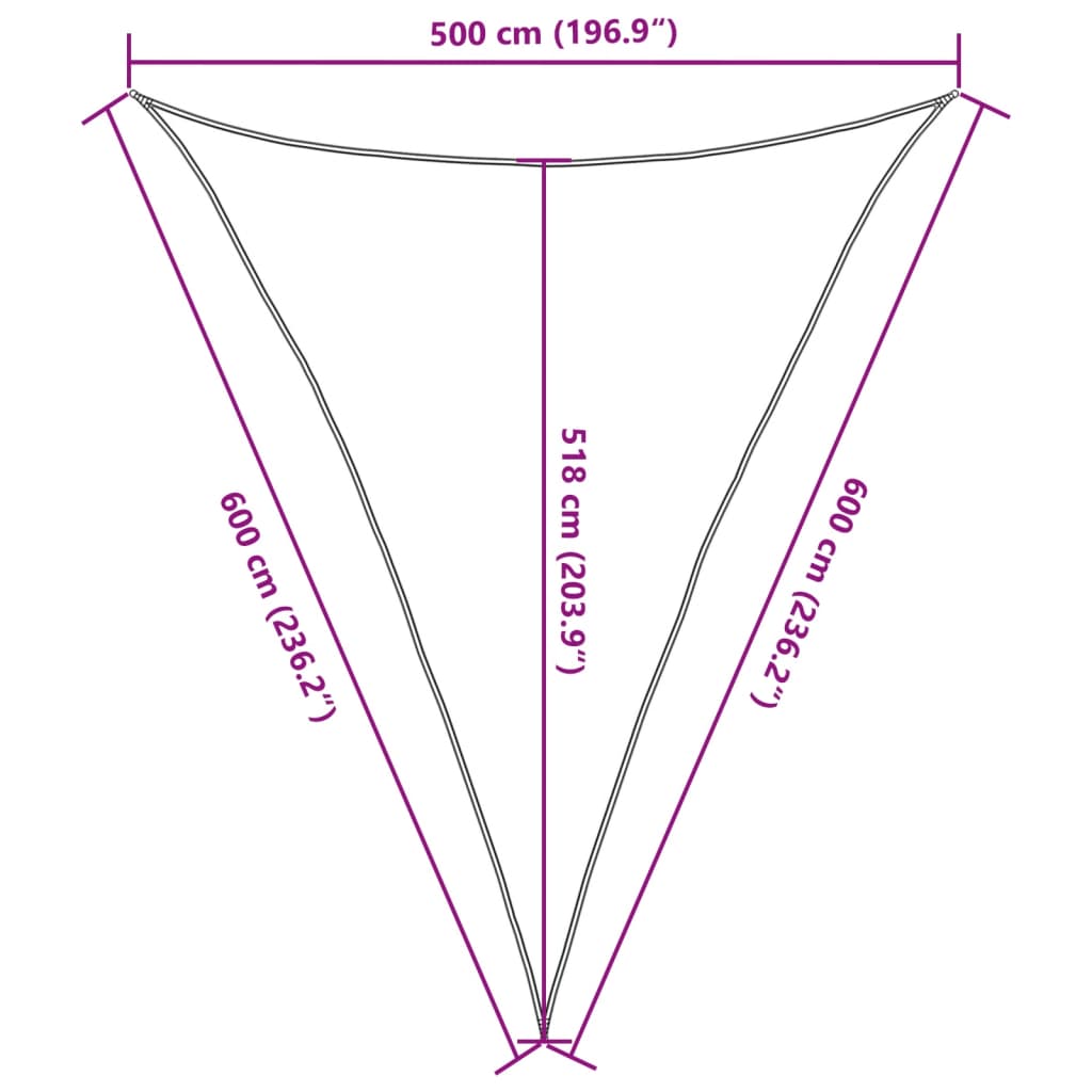 Vela Parasole 160 g/m² Marrone 5x6x6 m in HDPE - homemem39