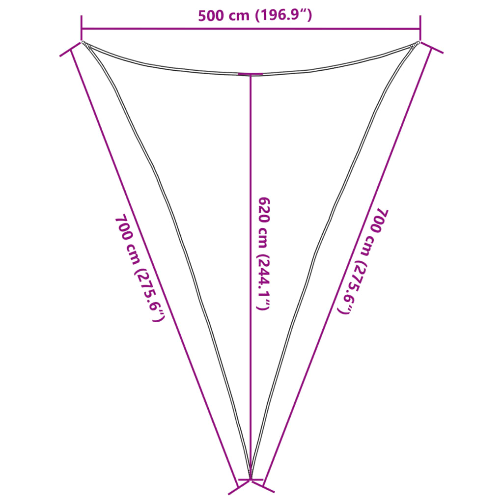 Vela Parasole 160 g/m² Marrone 5x7x7 m in HDPE
