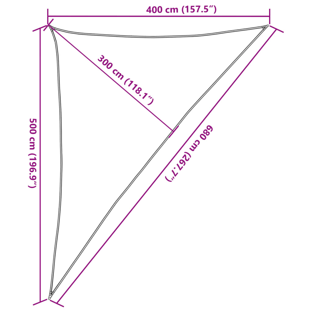 Vela Parasole 160 g/m² Marrone 4x5x6,8 m in HDPE | homemem39