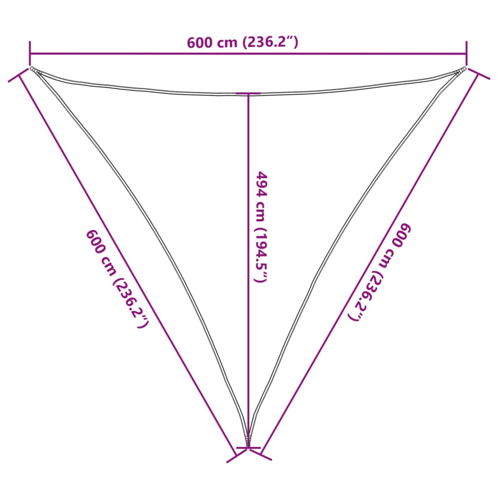 Vela Parasole 160 g/m² Marrone 6x6x6 m in HDPE - homemem39