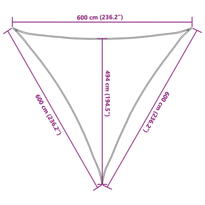 Vela Parasole 160 g/m² Marrone 6x6x6 m in HDPE