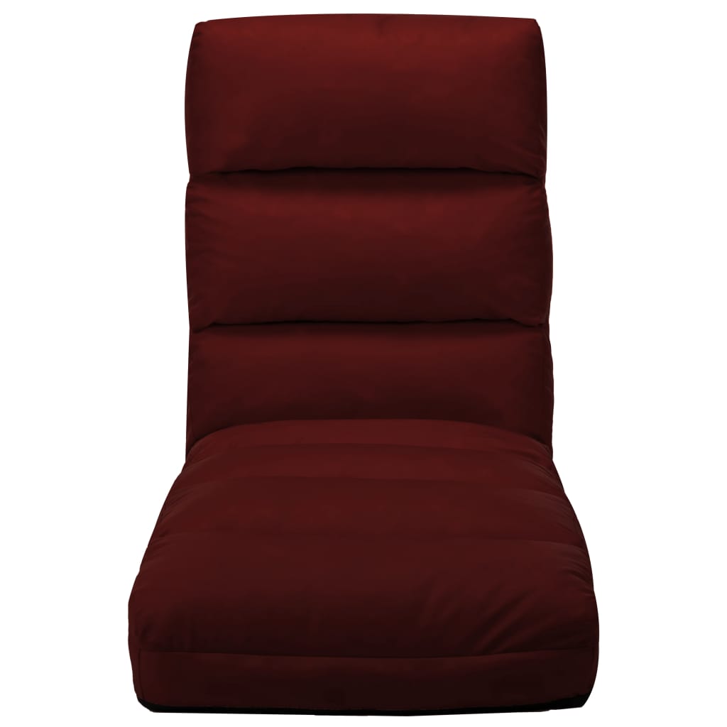 Sedia a Sdraio da Terra Pieghevole Rosso Vino in Similpelle - homemem39