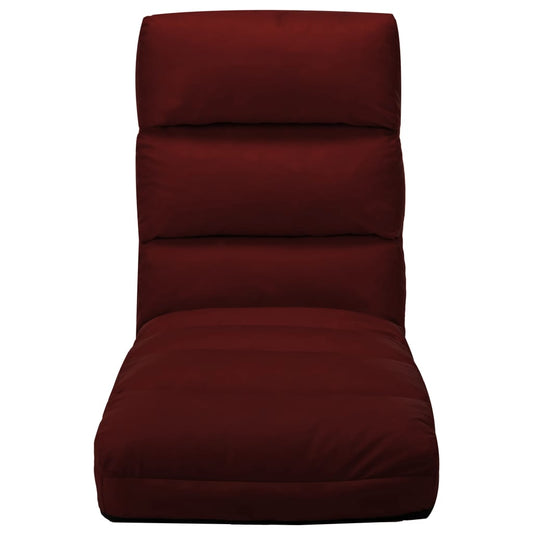Sedia a Sdraio da Terra Pieghevole Rosso Vino in Similpelle - homemem39