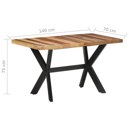 Tavolo da Pranzo 140x70x75 cm Legno Massello con Finitura Ambra | homemem39