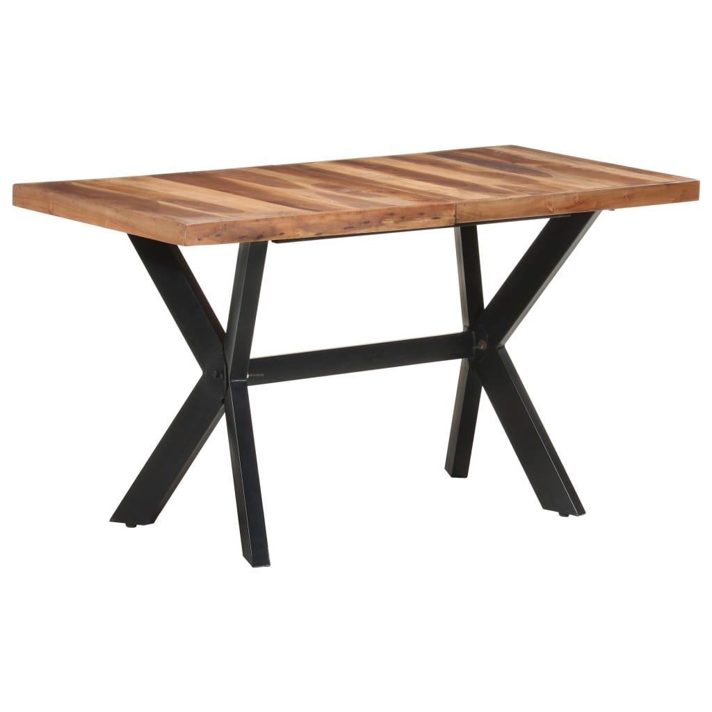 Tavolo da Pranzo 140x70x75 cm Legno Massello con Finitura Ambra | homemem39