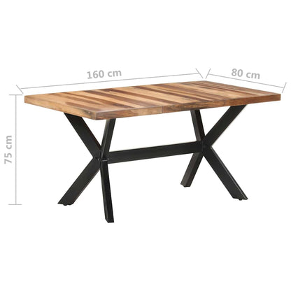 Tavolo da Pranzo 160x80x75 cm Legno Massello con Finitura Ambra | homemem39