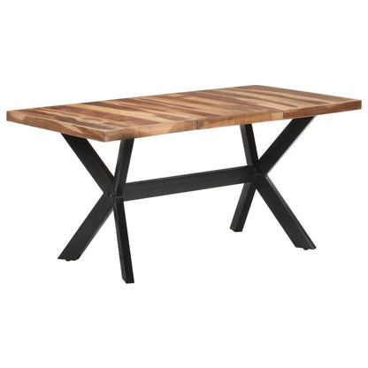 Tavolo da Pranzo 160x80x75 cm Legno Massello con Finitura Ambra | homemem39
